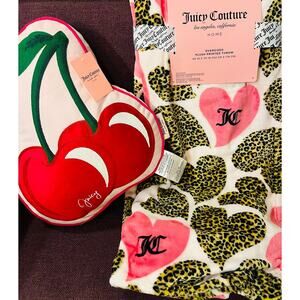 Juicy Couture Pink soft adorable leopard  heart 60 x 70 with large pink cherry